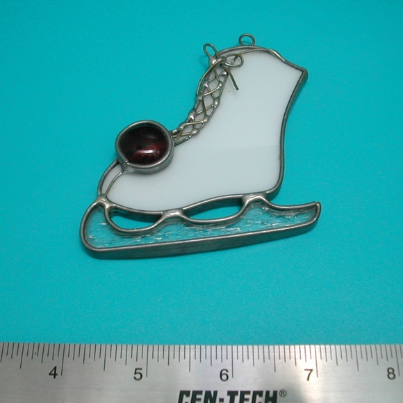 unknown Other - Stained Glass Ice Skate Present Ornament